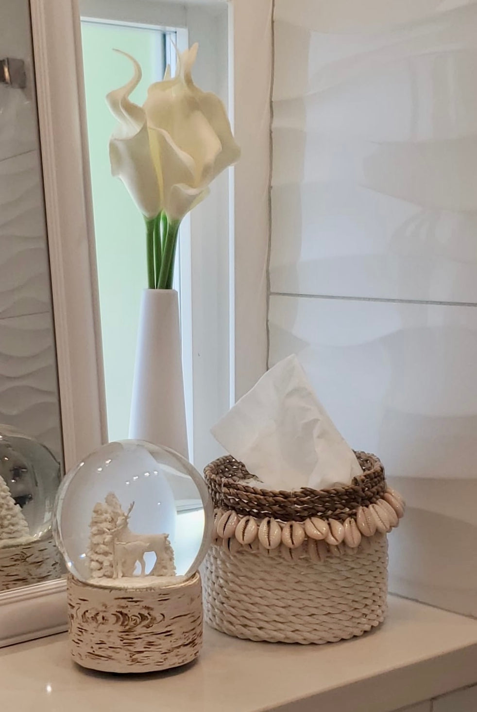 Handmade 2 Color Mini Basket with Cowrie Shells