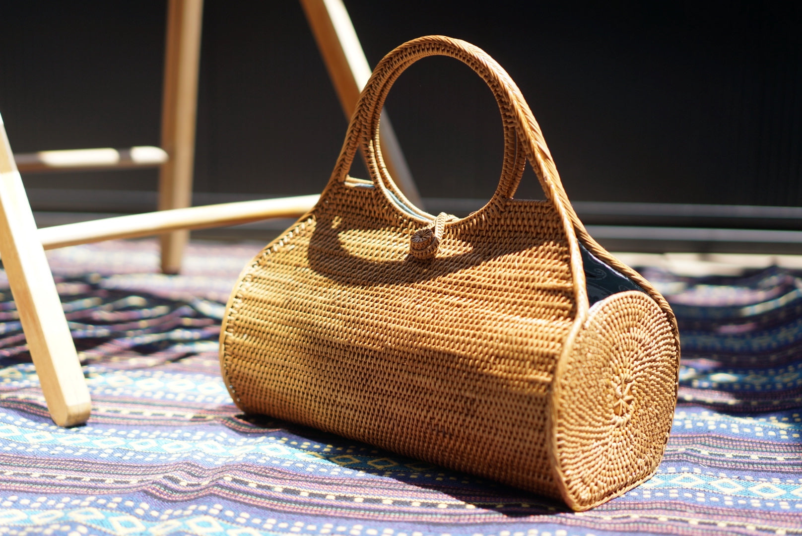 Hand Woven Atta Side Round Hand Bag ~ Made in Bali ~