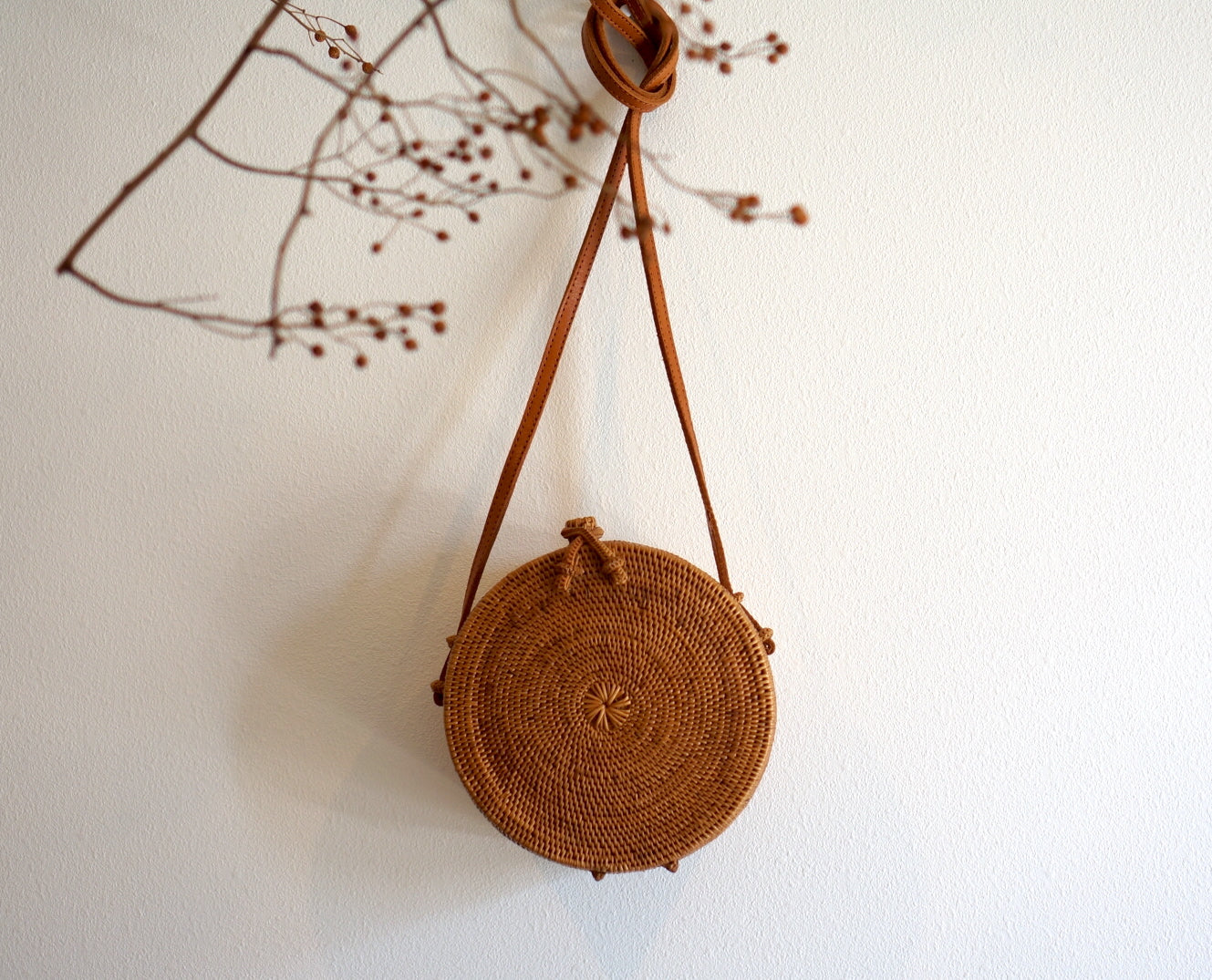 Hand Woven Atta Round Strap Bag ~ Made in Bali ~