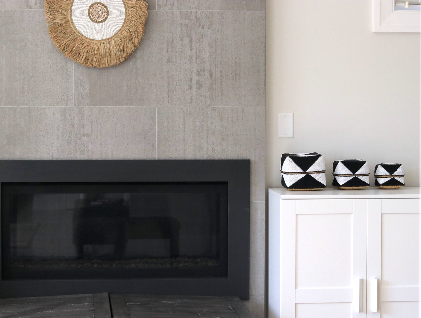 Raffia, Beads, Cowrie Shells Hanging Bali Style