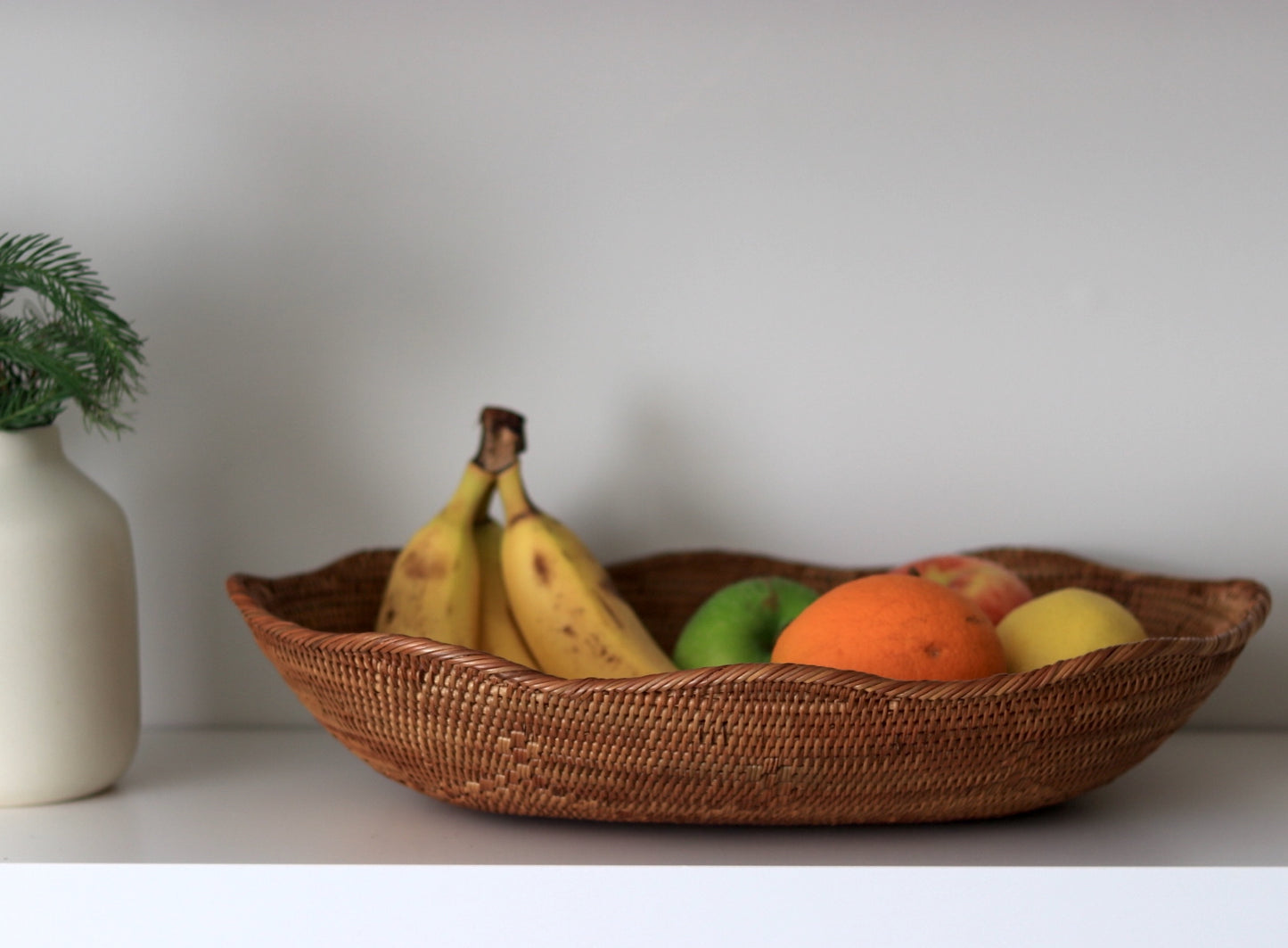 Hand Woven Atta Basket ~ Made in Bali ~ Beautiful Oval Wave Design