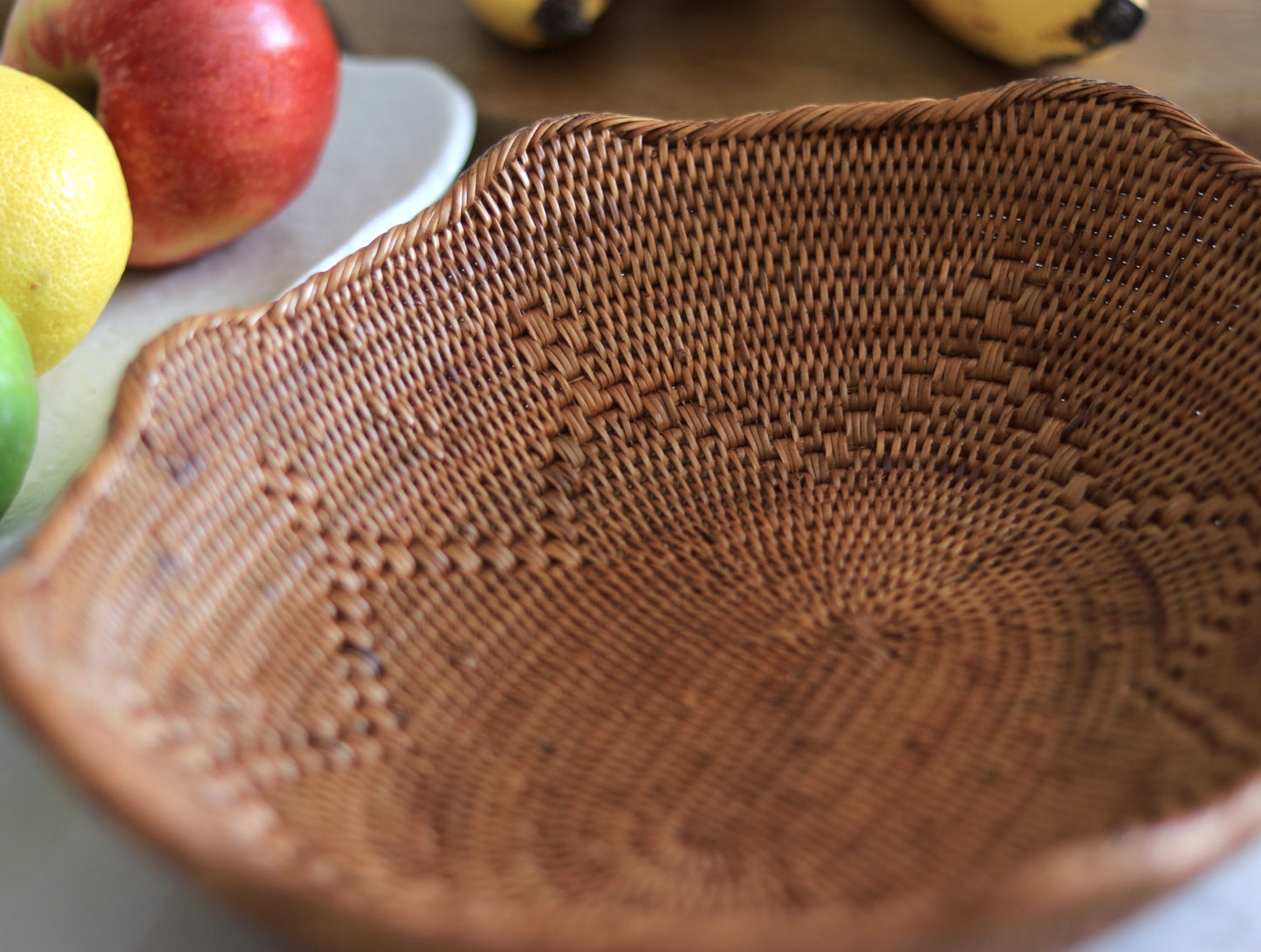 Hand Woven Atta Basket ~ Made in Bali ~ Beautiful Oval Wave Design