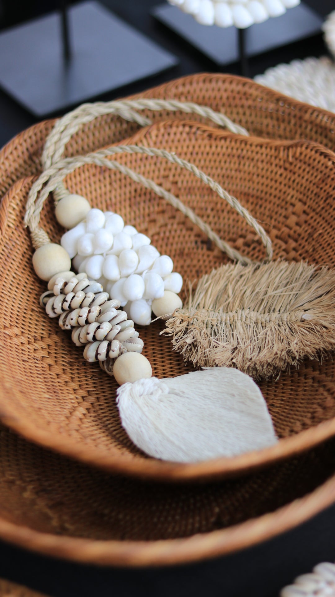 Hand Woven Atta Basket ~ Made in Bali ~ Beautiful Oval Wave Design