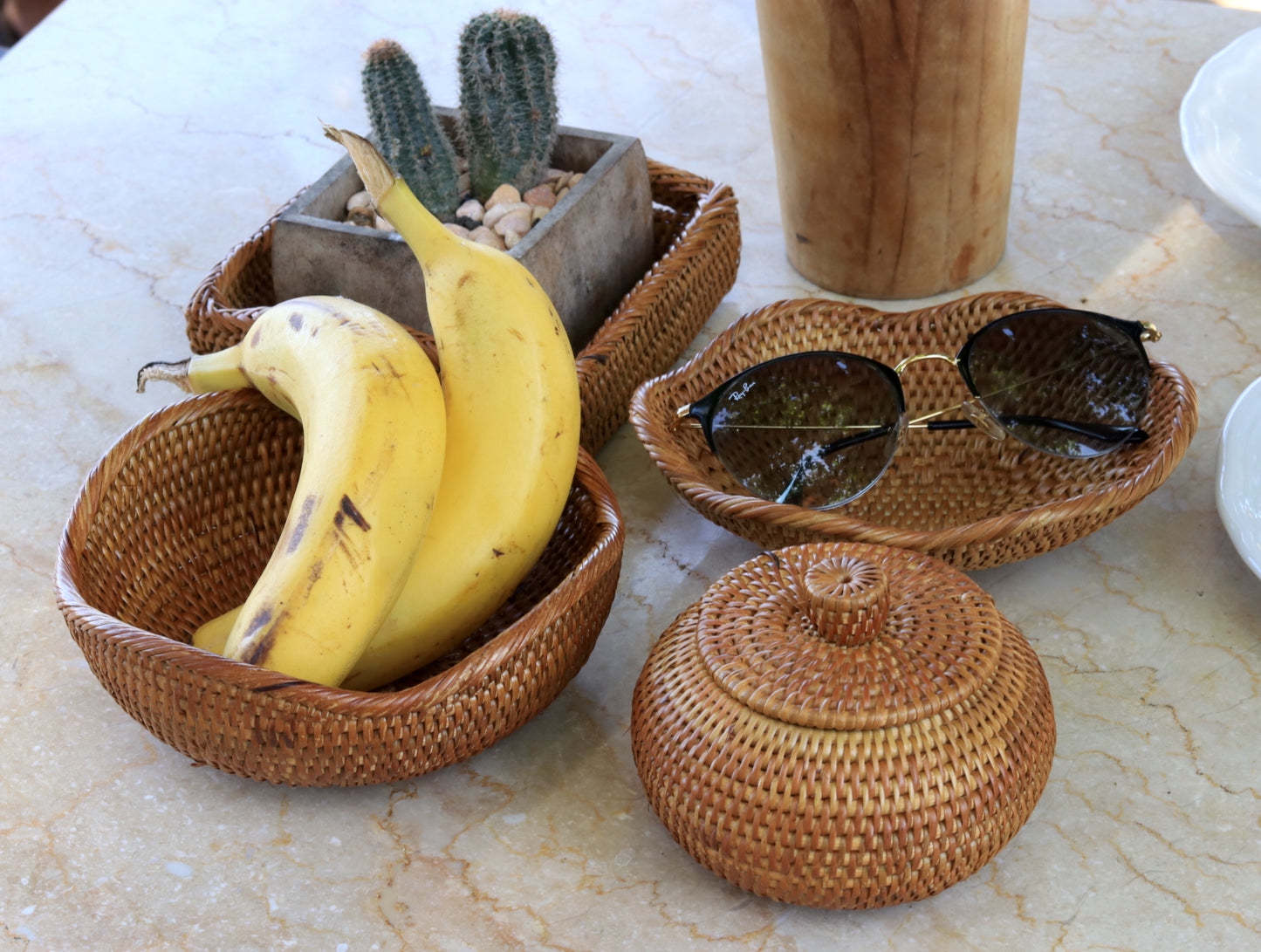 Hand Woven Atta Mini Round Bowl ~ Made in Bali ~