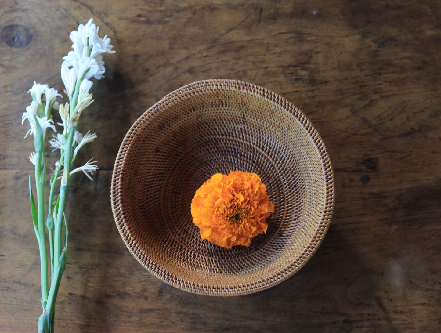 Hand Woven Atta Round Bowl ~ Made in Bali ~ Bali Home Decor by artisans