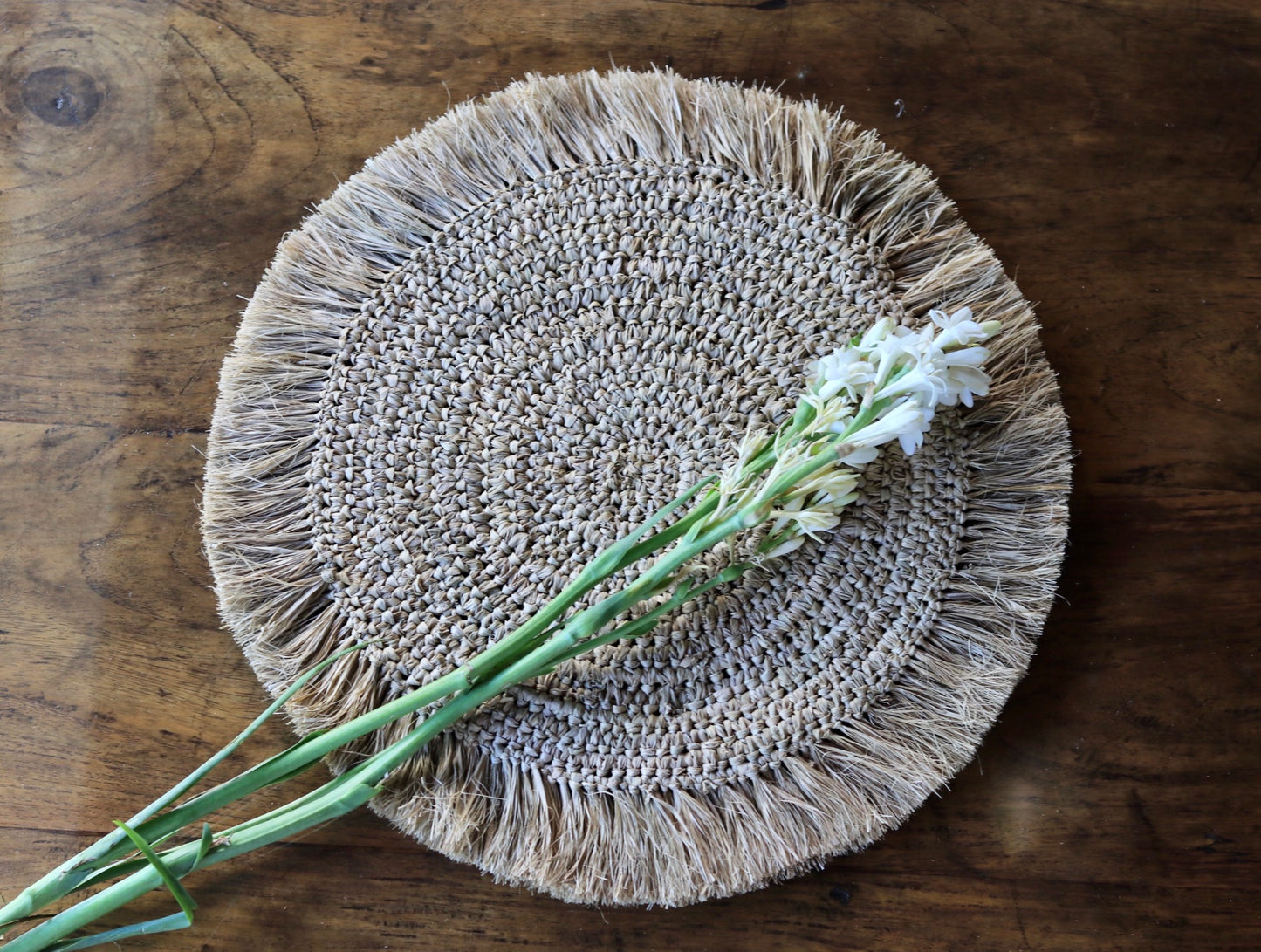 Palm Raffia Frindged Placemat
