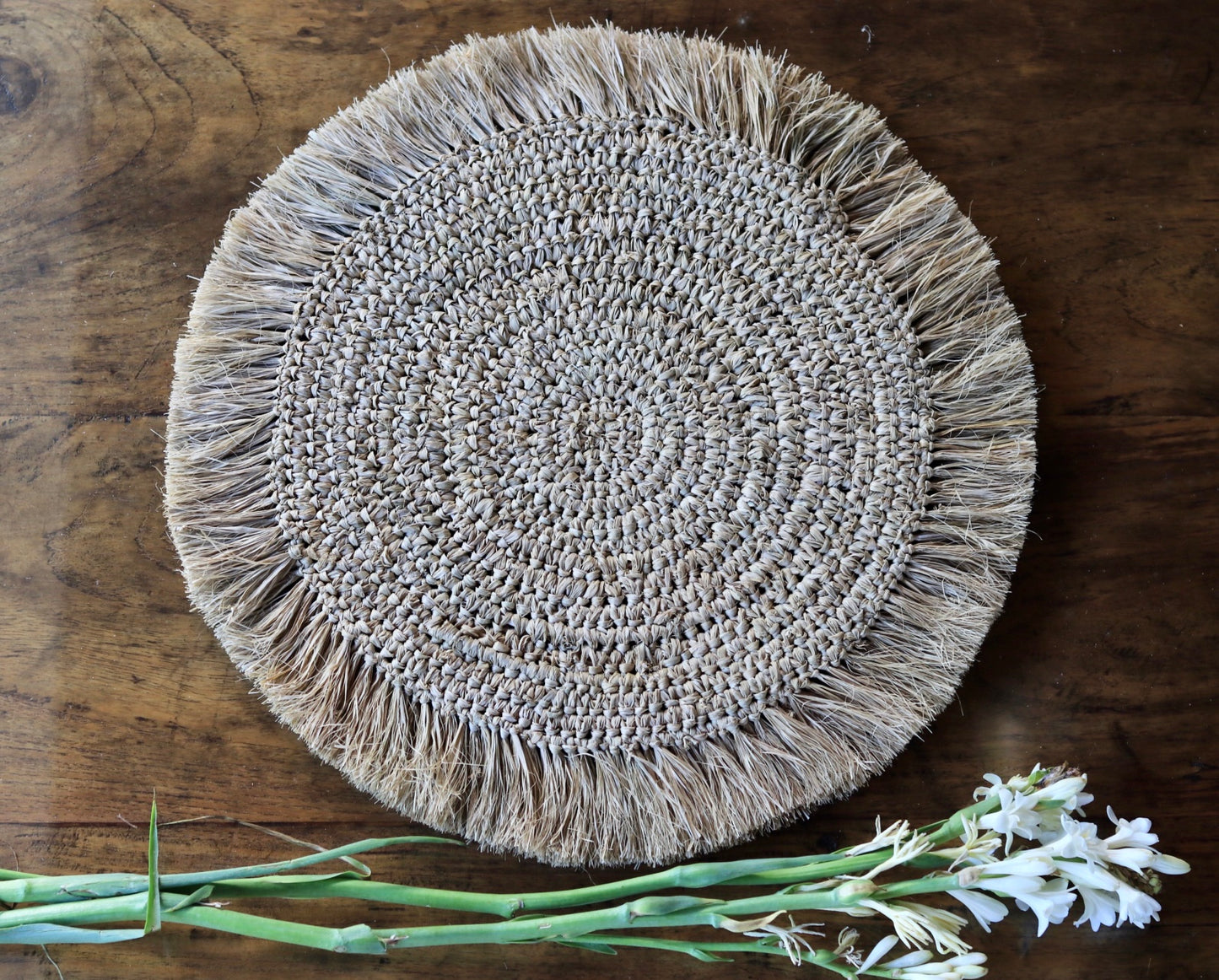 Palm Raffia Frindged Placemat