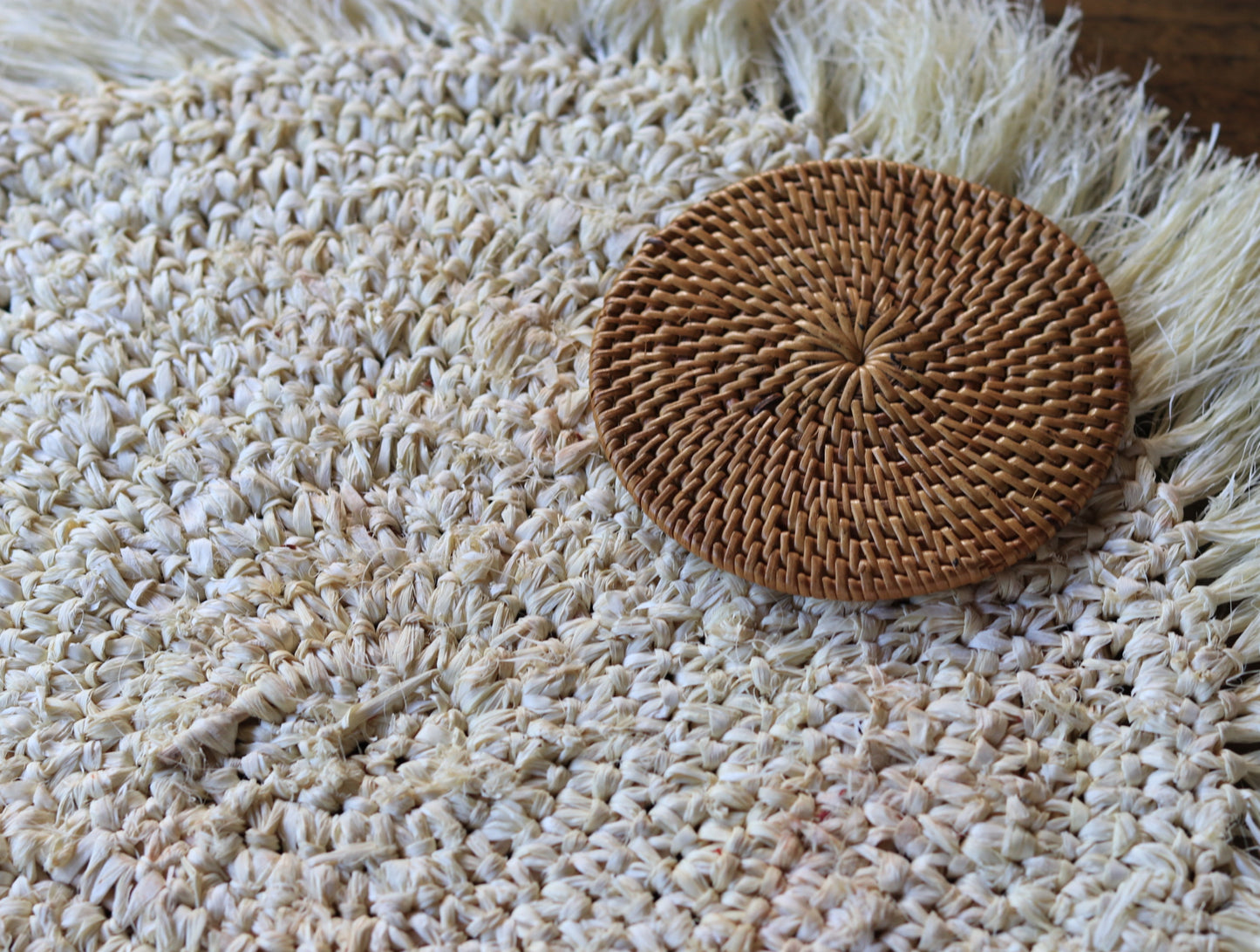 Hand Woven Atta Round Coaster Set ~ Made in Bali ~