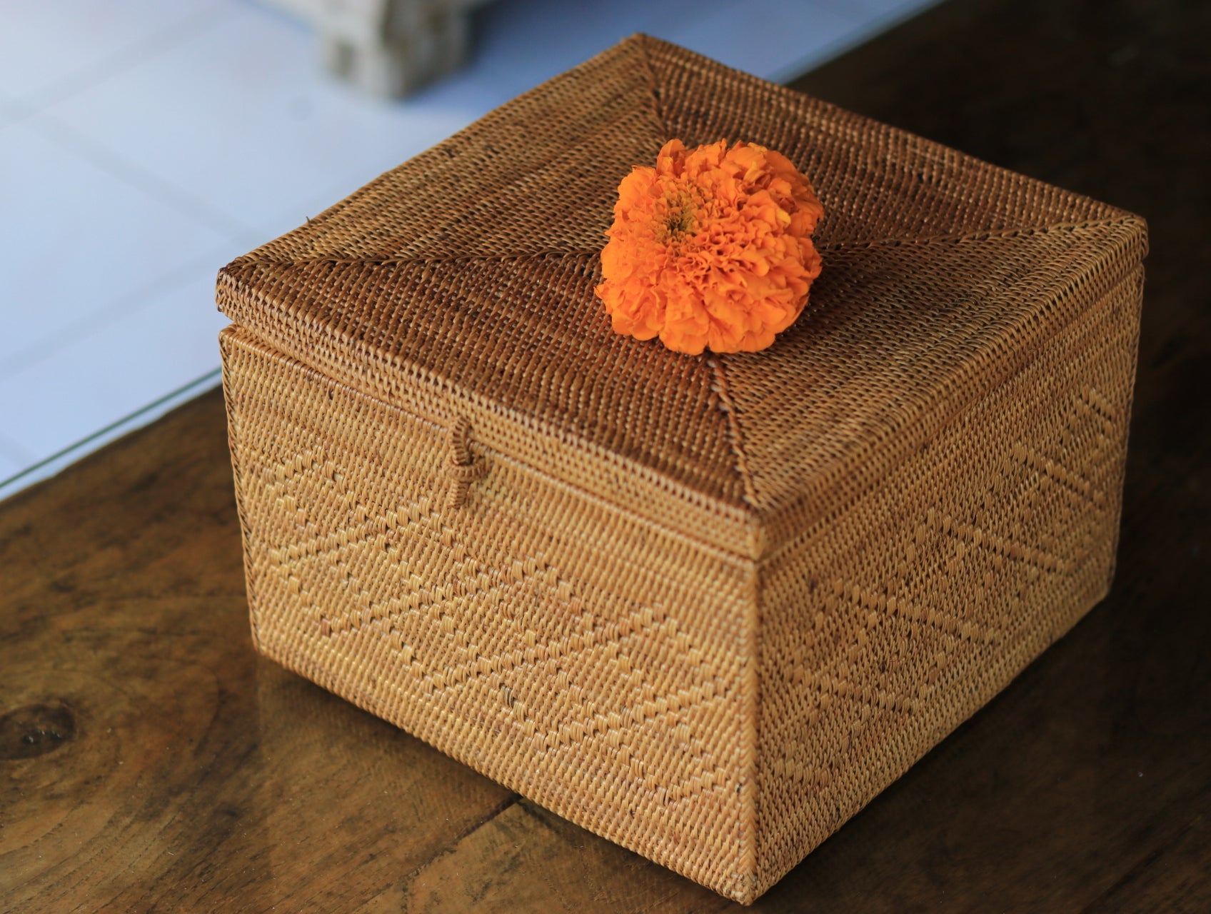 Hand Woven Atta Box with lid ~ Made in Bali ~