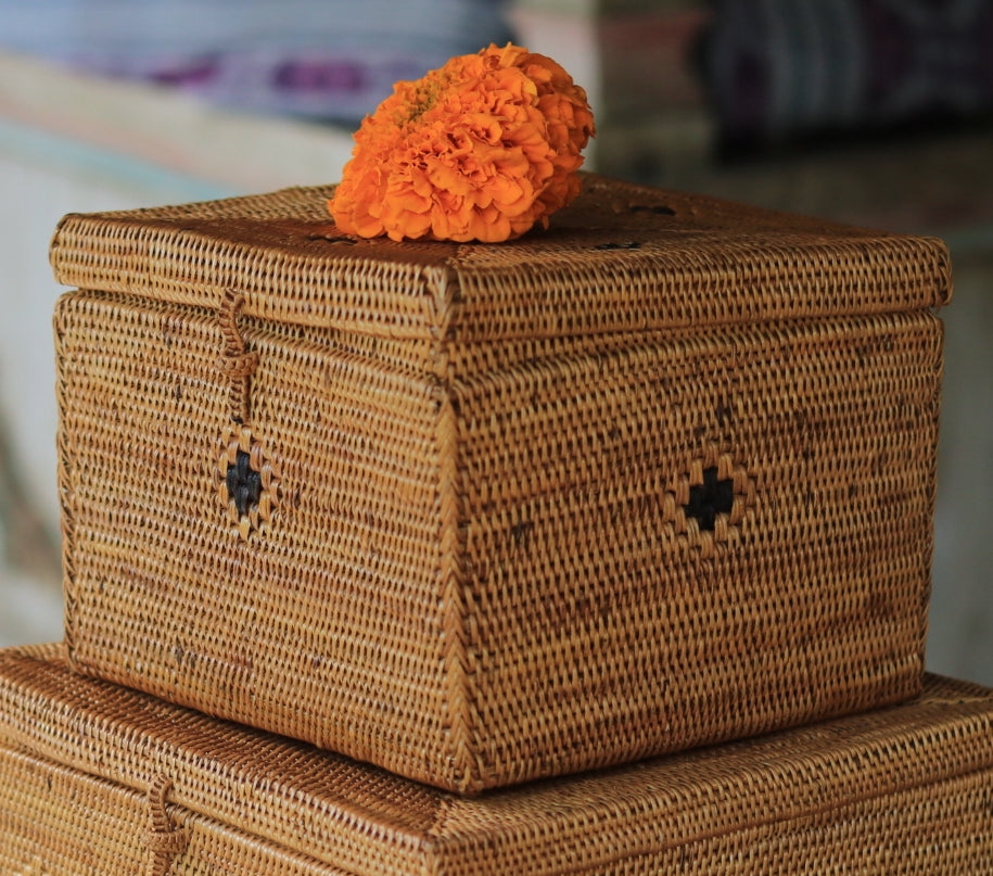 Hand Woven Atta Box with lid ~ Made in Bali ~