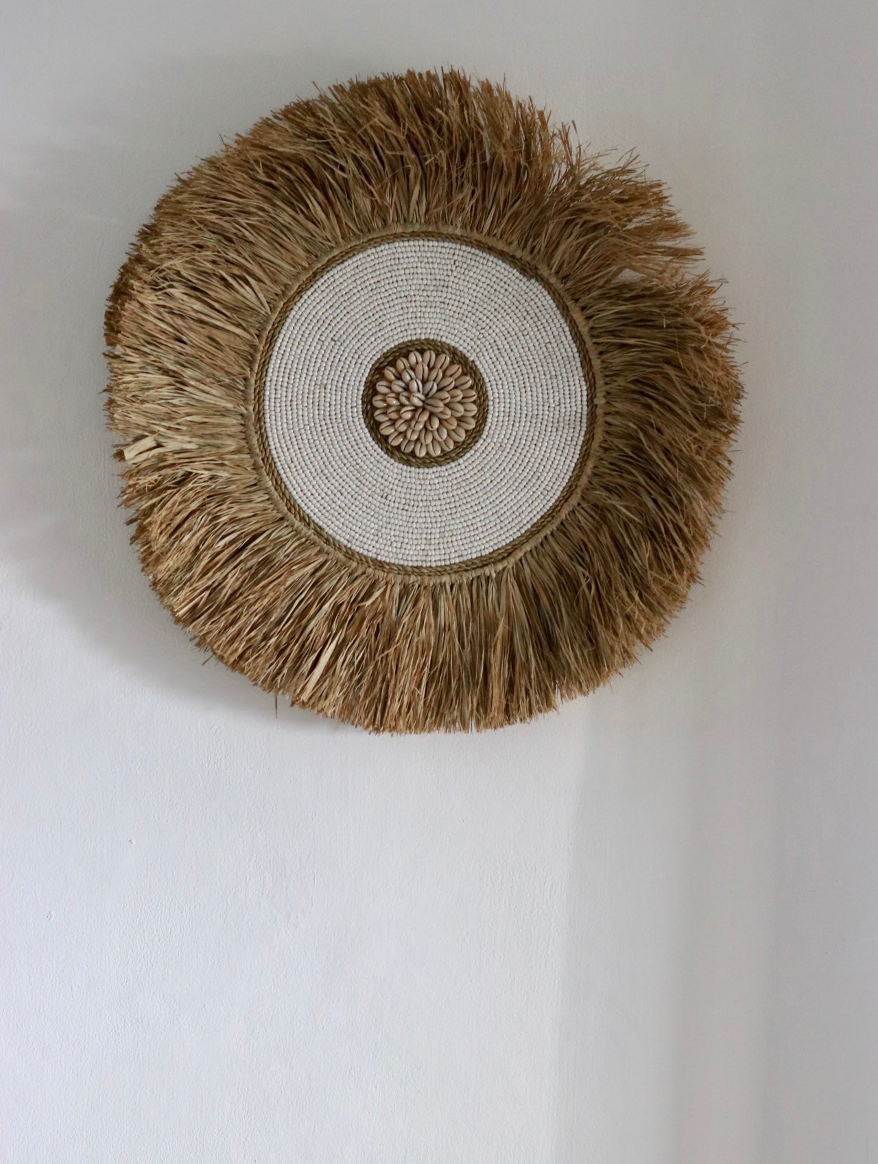 Raffia, Beads, Cowrie Shells Hanging Bali Style