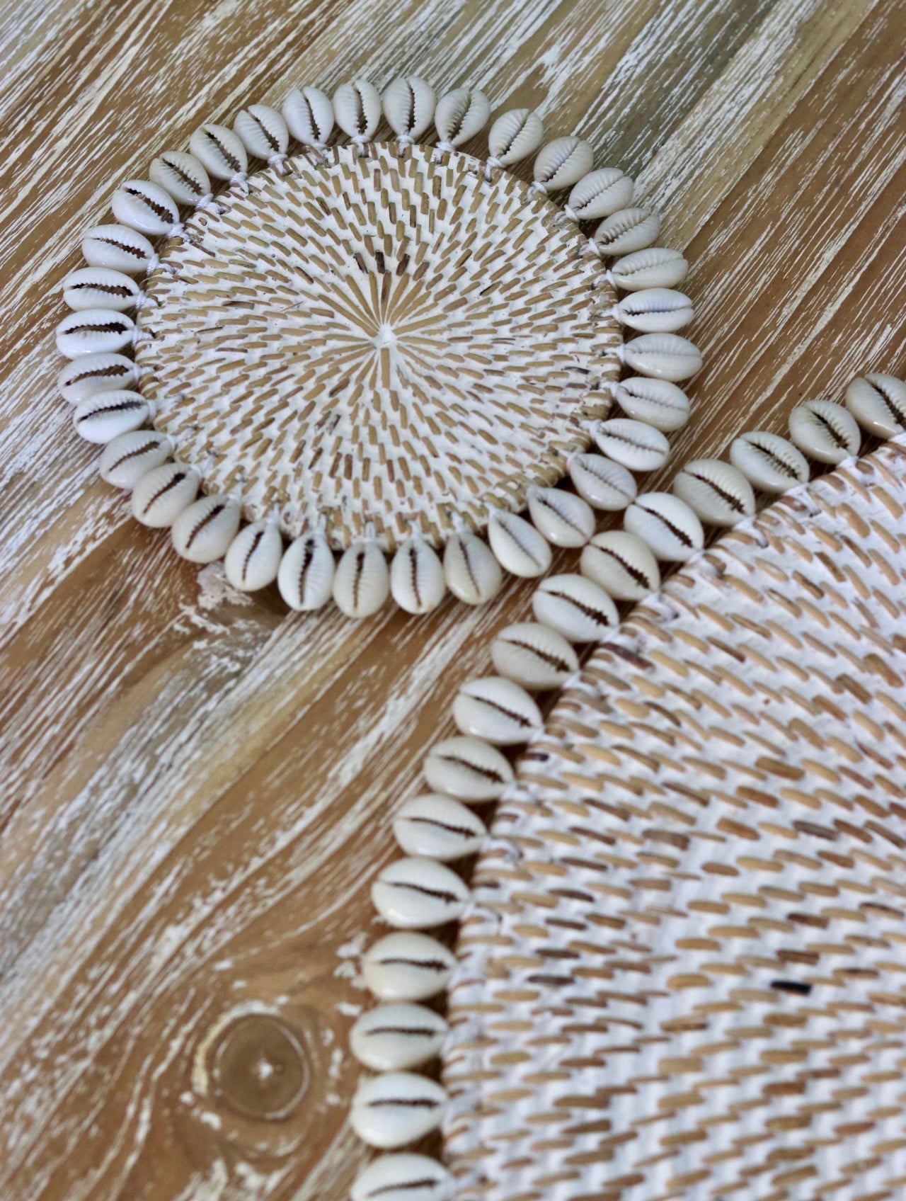 rattan shell coaster Bali home decor