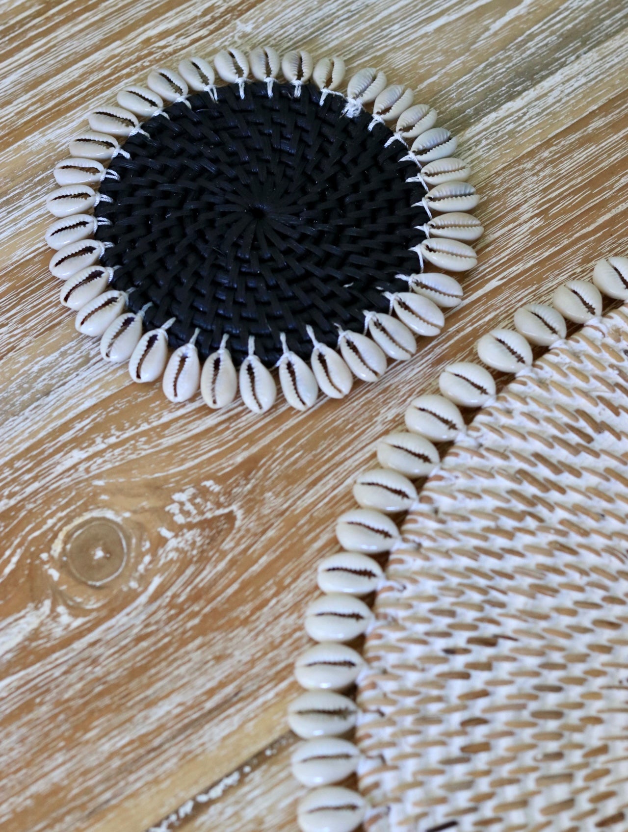 rattan shell coaster Bali home decor