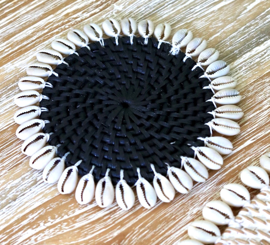 rattan shell coaster Bali home decor
