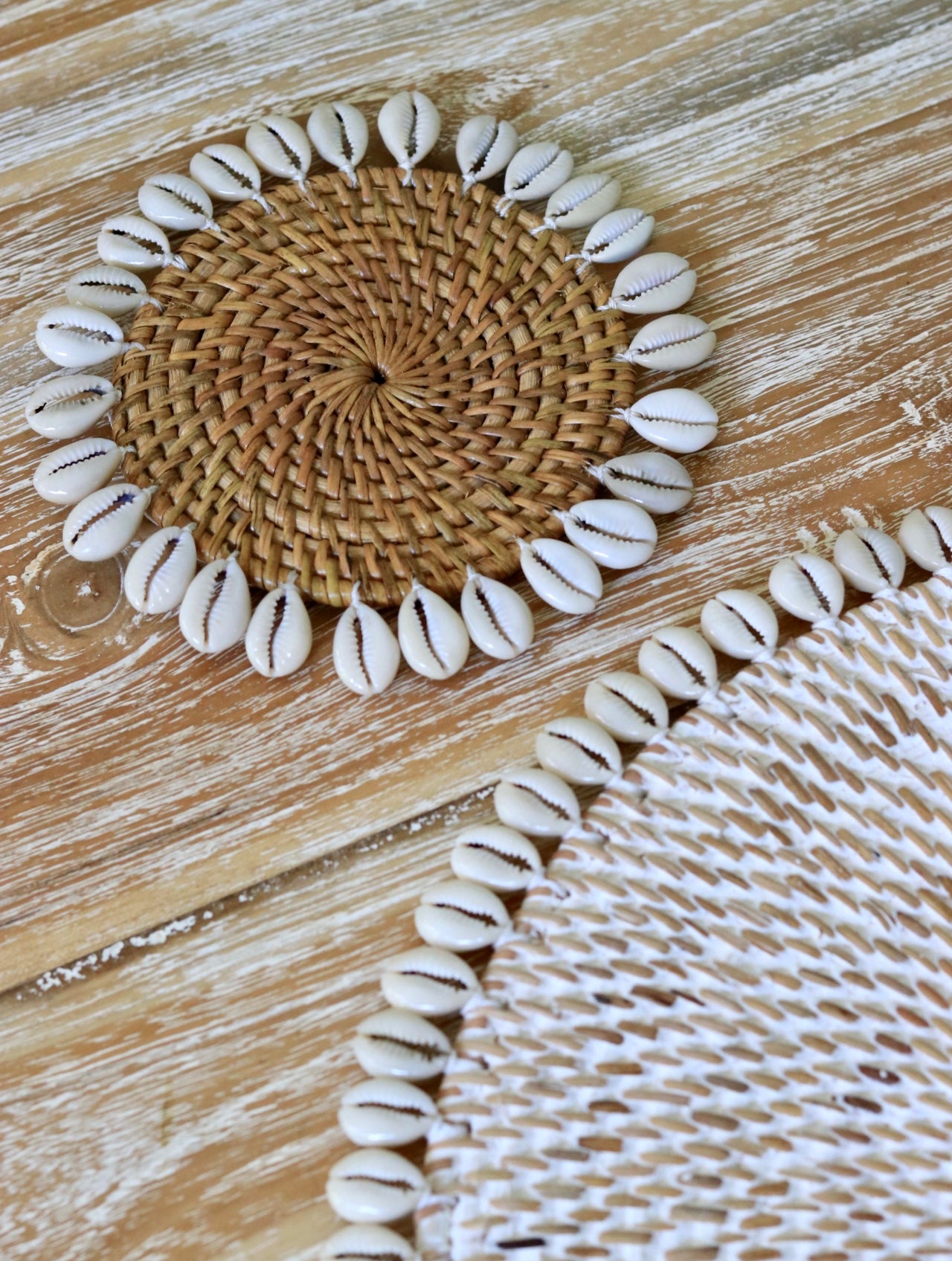 rattan shell coaster Bali home decor