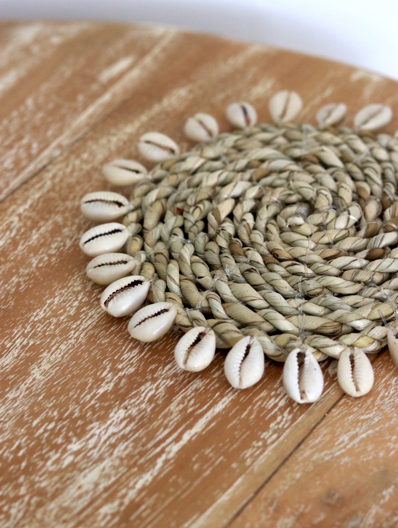 Hand Woven Shell Coasters ~ 2 colors ~ Seagrass ver.