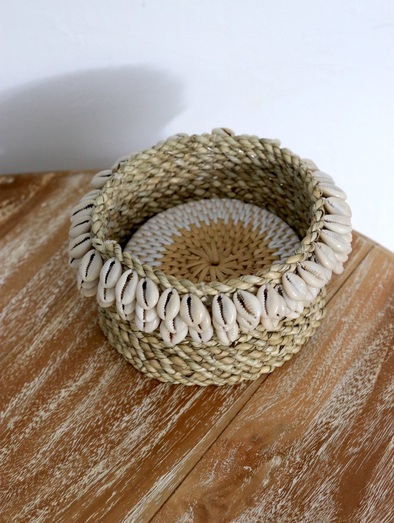 Bali Style Handmade Mini Basket with Cowrie Shells