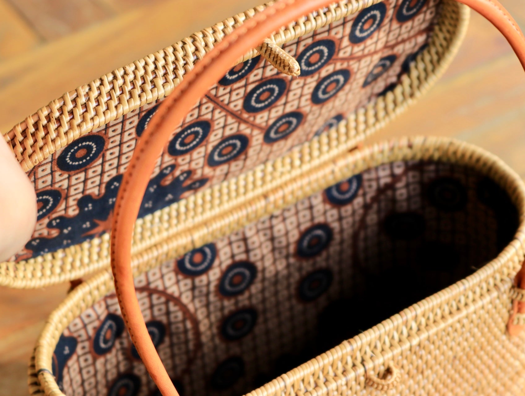 Hand Woven Ata Oval Hand Bag ~ Made in Bali ~ handmade Atta basket