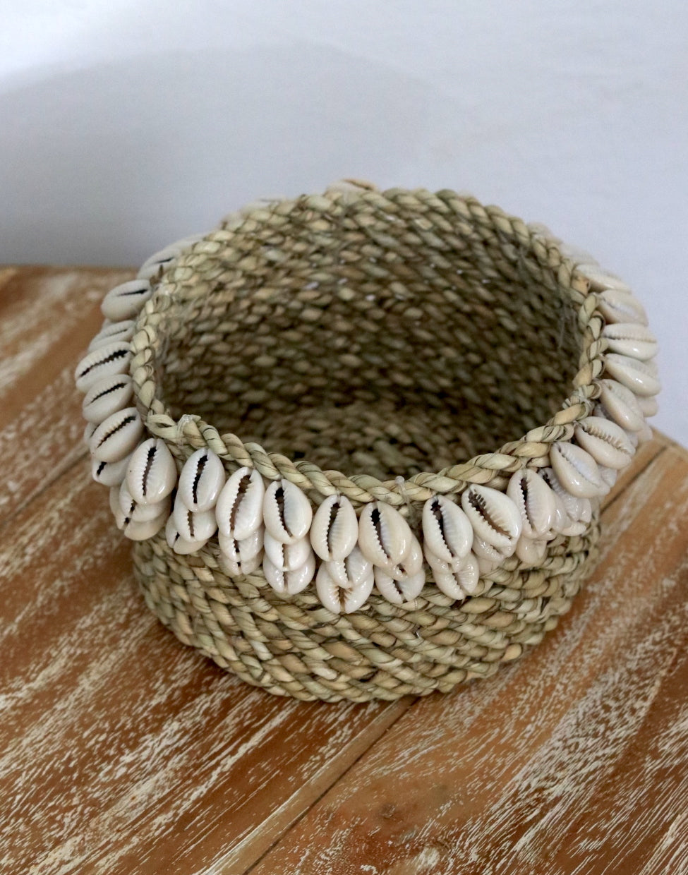 Bali Style Handmade Mini Basket with Cowrie Shells